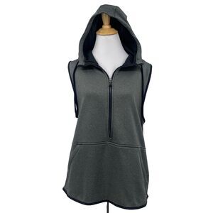 Under Armour Vest Womens M Medium Gray Storm Half Zip Fleece Hooded Jacket
